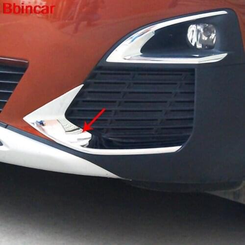 Bbincar ABS For Peugeot 3008 3008GT 2017 2018Front Head Fog Light Foglight Lamp Eyelid Eyebrow Cover Trim 2Pcs