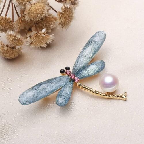 Dragonfly Brooch Pin Mountings Base Findings Accessories Jewelry Settings Parts for Pearls Beads Jade Crystals Agate Coral