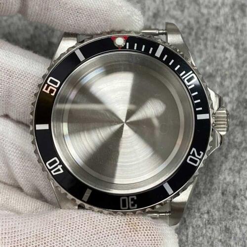 40mm Watch Case Aluminum Beze Flat Sapphire Glass Small Pig Mouth Style Watch Accessories Suitable for NH35/36/4R36/7S Movement