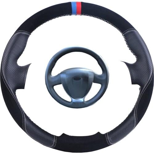 Custom Car Steering Wheel Cover For Lada Granta 2018-2019 Priora 2 2013-2018 Kalina 2 Suede Leather Auto Steering Wheel Braid