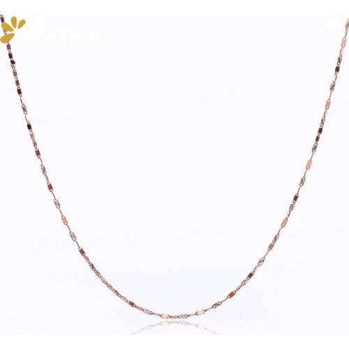 GEEZENCA 925 Silver Rose Gold Plated Choker Necklace For Women 40cm 45cm Italy Jewelry Simple Horseshoe Pattern Silver Necklaces