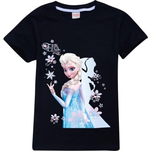 Childrens T-Shirt Children for Boys a Boy Girls Kids Shirts Child Baby Toddler Cotton Frozen Elsa Tee Tops Clothing Short