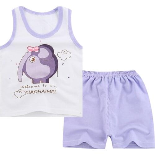 2018 Fashion Summer Style purple Baby Girl Clothes COTTON Clothing Set Baby Clothing roupas infantis menina toddler girls summer