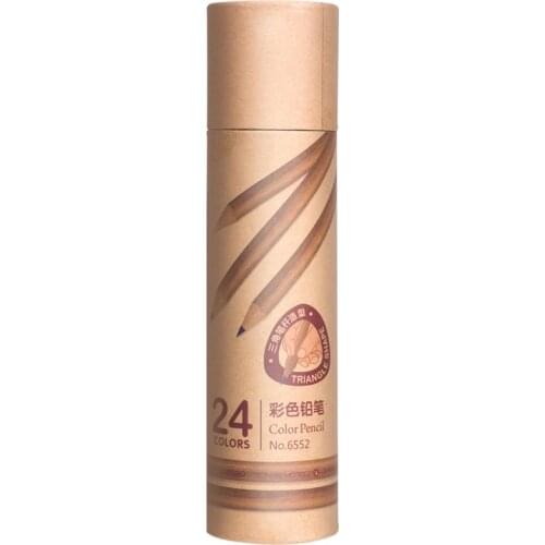 DL 6552 no wood color lead 24 color wooden pen to protect the forest non-toxic green colored pencils wholesale