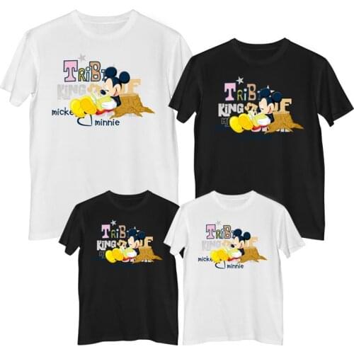 Disney Mickey Mouse T shirt Summer Comfortable 100% cotton Fashion Womens shirt toddler girl clothes mom and daughter dress