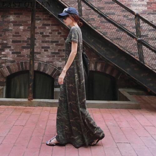 Dress camouflage military style long maxi harajuku dress FF001