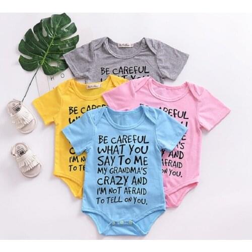 Pure cotton Newborn Baby Boy Girl Clothes Kids Bodysuit Funny Cute Kawaii Outfits Clothes Baby Short-sleeved Jumpsuit Romper