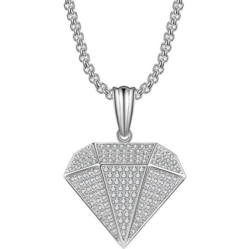 Creative Mens Pendant Necklace Fashion Zircon Brilliant Hip Pop Chain Necklace gift ornament jewelry