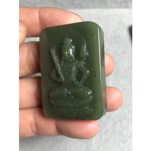 Natural 7A hetian jade Hand-Carved guanyin green jade pendant jade necklace men women pendants jade jewelry