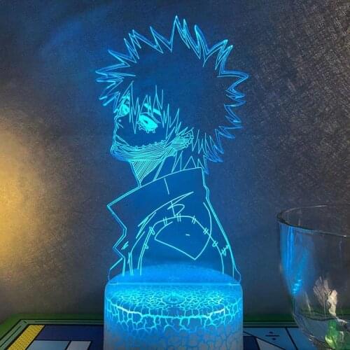 Anime Lamp LED My Hero Academia Dabi 3D Night Light Childrens Bedroom Decoration Light Boys Birthday Gift Kids Toys Manga