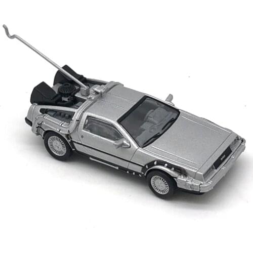 1/64 Scale Diecast Metal Alloy Car Model Part 2 Time Machine Delorean DMC-12 Kids Toy Model Back to The Future Collecection