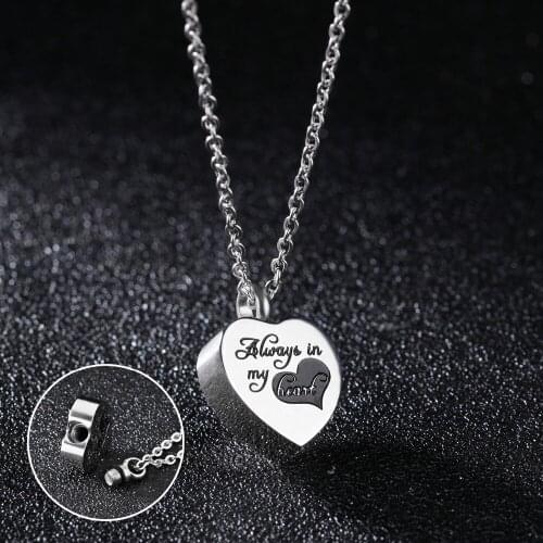 Fate love Women Girls Stainless Steel Fashion love heart pendant urn necklace 18'' + 4cm