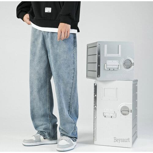 Mens Jeans Men Fashion 2021 New Denim Pants Baggy Hip Hop Japanese Streetwear Korean Style Trousers Blue Jeans For Men