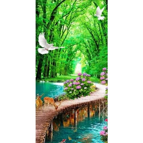 5D DIY Diamond Painting Landscape Cross Stitch Kit Full Drill Square Embroidery Mosaic Art Picture of Rhinestones Gift Decor