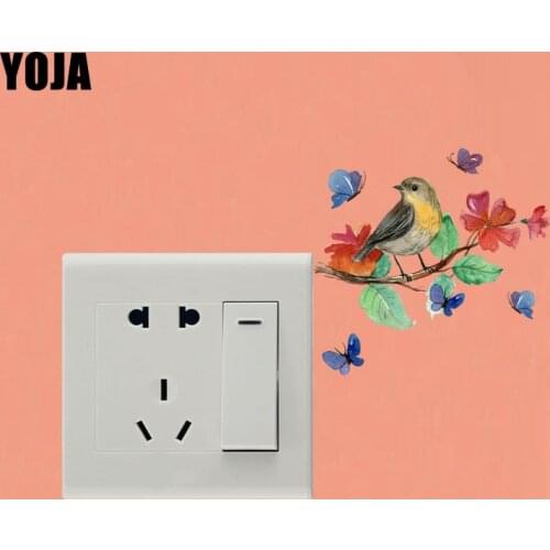 YOJA Mysterious Colored Birds Decor Wall Switch Sticker Living Room Bedroom Personalized Decals 10SS0410