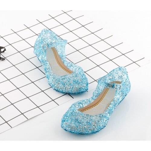 New Kids Girls Crystal Jelly Sandals rose heel Childrens candy Shoes Princess Cosplay Party Dance High-Heeled shoes SO002
