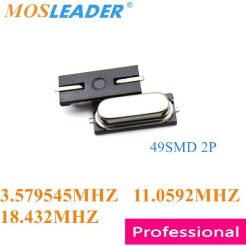 Mosleader 1000pcs 2P 49SMD 3.579545MHZ 11.0592MHZ 18.432MHZ HC-49S SMD Crystals Passive crystal oscillator 3M 11M 18M Chinese