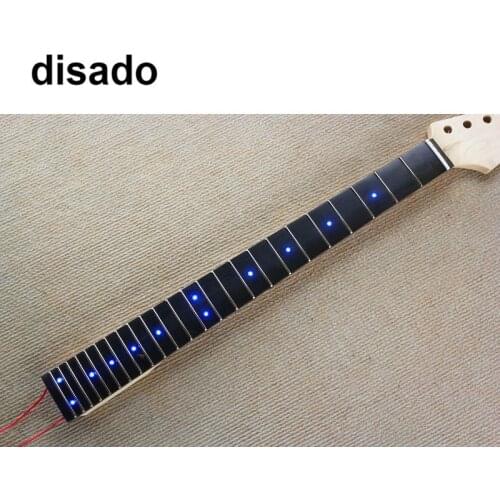 A neck Inlay blue LED dots Rosewood Fretboard maple Electric Guitar Neck accessories Parts guitarra musical instruments
