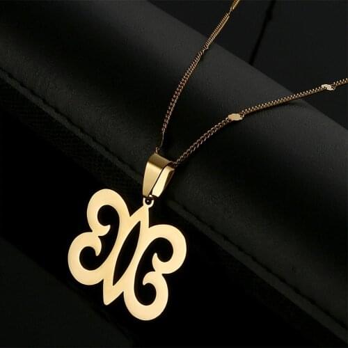 Stainless Steel African Symbol HYE WONHYE Pendant Necklaces Ethnic Charm Jewelry