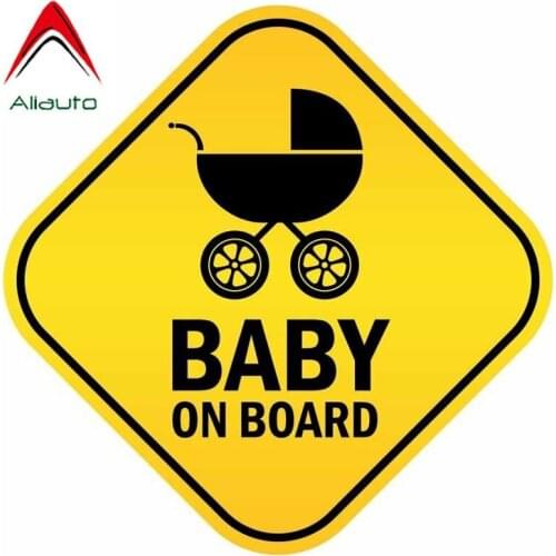 Aliauto Caution Mark Baby on Board Automobile Styling Reflective Sunscreen PVC Decal for Motorcycle Peugeot Skoda Volvo,7cm*7cm