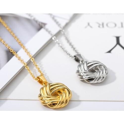 Simple Round Knot Pendants Necklaces Stainless Steel Love Jewelry Couple Necklace Friendship Forever Best Friend Gifts 2020 BFF