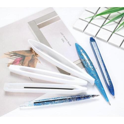 Resin Silicone Pen Molds DIY Tools Ball-point Pen Epoxy Mold Handmade Stationery Decoration Pens
