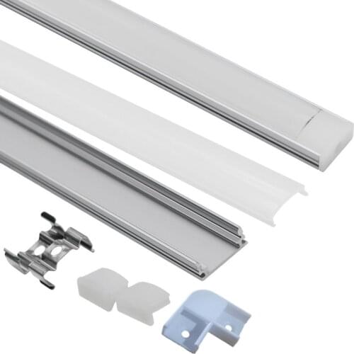 0.5m 1m led strip aluminum profile for 5050 5630 led rigid bar light aluminum extrusion with cover corner extend connector