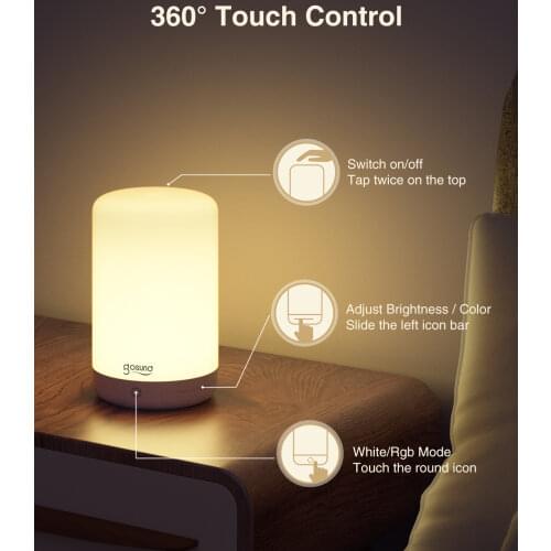 10W NiteBird Wifi Tuya Smart Table Lamp EU Touch Sensor Bedside Lamps Compatible with Alexa Google Home Smart life LED RGB Light