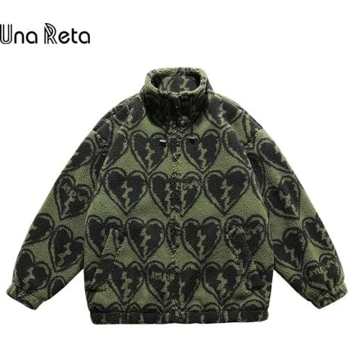 Una Reta M-XXL Winter Men Coat New Casual Lamb Wool Parka Coat Loose Men Clothing Grain Fleece Mens Jacket Lovely Coat