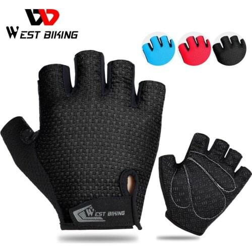 WEST BIKING Breathable Half Finger Cycling Gloves Anti Slip Pad Motorcycle MTB Road Bike Gloves Men Women Sports Bicycle Gloves