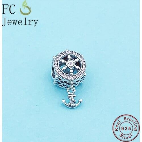 FC Jewelry Fit Original Charm Bracelet Authentic 925 Sterling Silver Openwork Round Wheel Bead For Making Women Berloque 2020