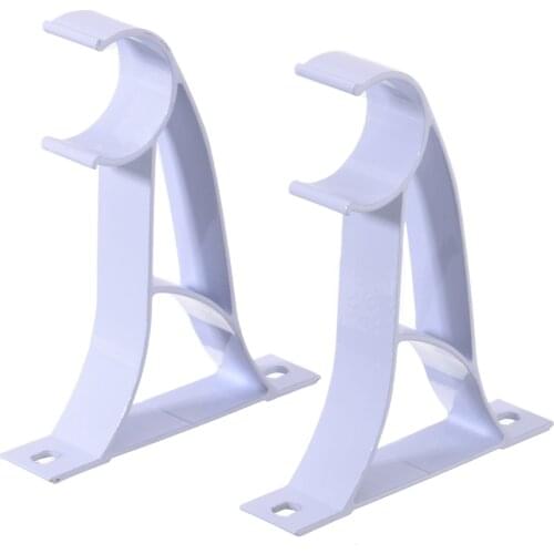 2pcs/pair Double Curtain Pole Brackets Aluminum Alloy Curtain Rods Roman Curtain Track Bracket Holder without Drilling Fixtures
