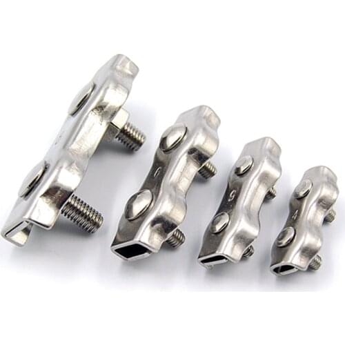 1Pcs Clip 304 Stainless Steel Wire Rope Simple Grip M2/M3/M4/M5/M6/M8/M10 Cable Clamps Caliper