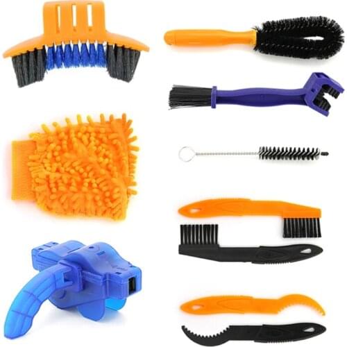 10 Pcs Bike Cleaning Tools Set Mountain Bicycle Clean Washing Brush Kit with Chain Scrubber MTB Repair Tool Accessories