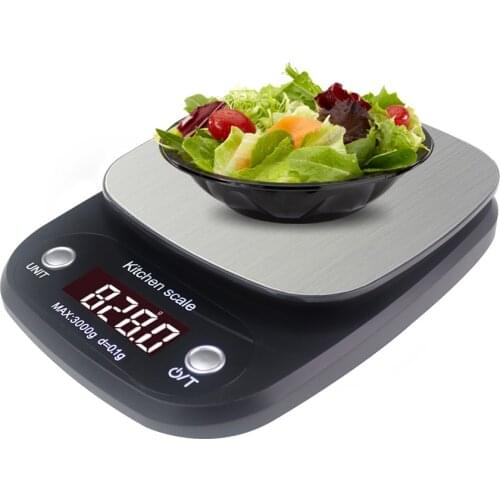 3kg/0.1g Electronic Kitchen Scale Food Weighing Balance Digital Diet Scales for Cooking Fruit Vagetables Weight Measuring Tools