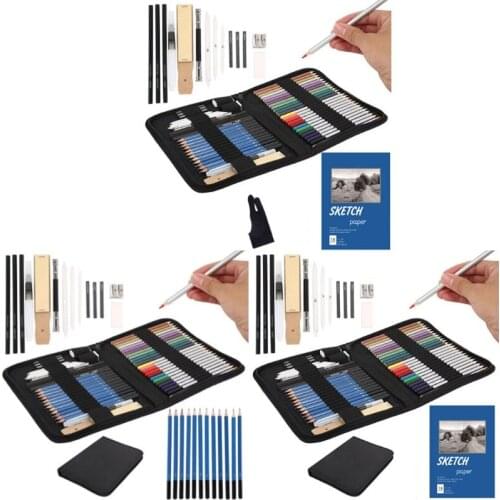 51/52/53Pcs Drawing Sketch Pencils Set Charcoal Pencil Eraser Art Craft Painting Sketching Kit for student Artist Beginners