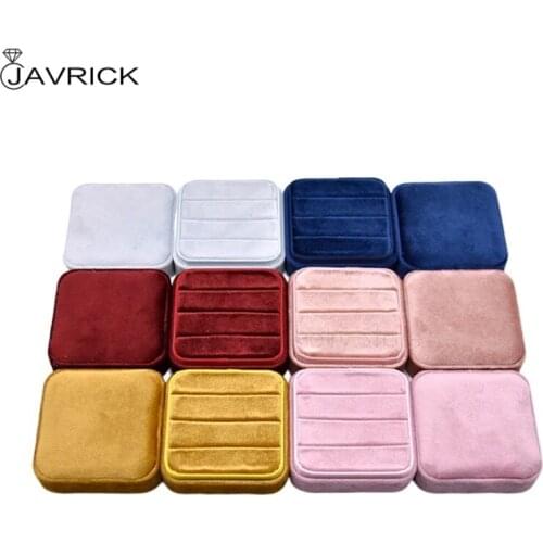 Velvet Ring Box,Square Vintage Wedding Ceremony Ring Box with Detachable Lid, Engagement Ring Box Holder,Valentines Day