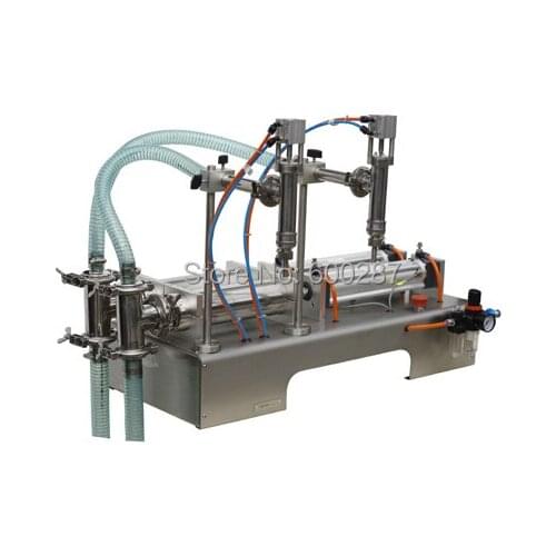 Free Shipping) Semi-automatic Double-head Liquid Filling Machine (500-5000ml) (pneumatic piston liquid dosing machine )