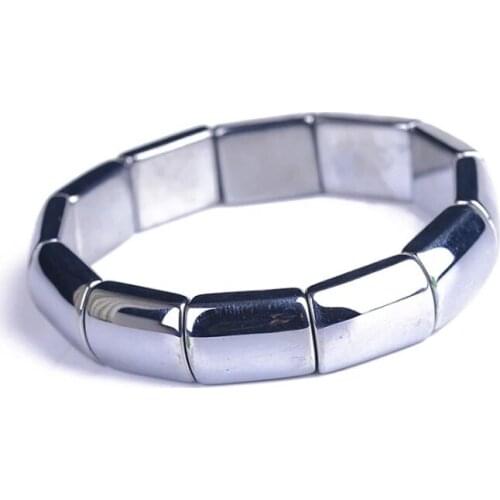 Natural Terahertz Energy Stone Bracelets Men Women Healthy Thermal Conductivity Wrist Hand Row Fine Jewelry Japan Korean Style