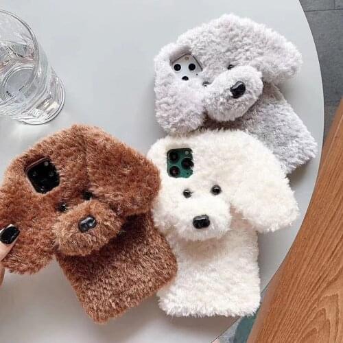 Teddy Dog Ears Fluff Hair Case For iPhone 11 Pro Max 6 6s 7 8 Plus Soft Plush Cover For iPhone iPhone 10 X XR XS Max Phone Case