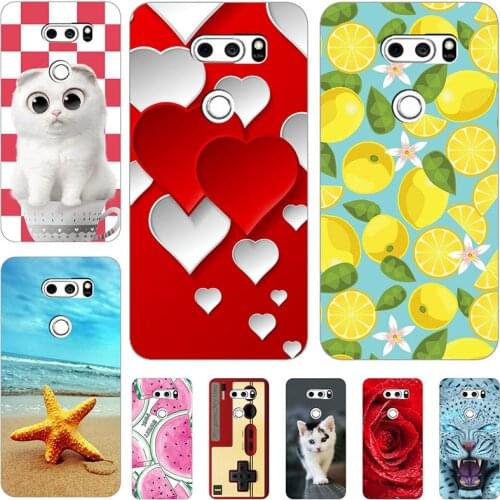 Phone Case For LG V30 V 30 V30+ 6.0" Silicone Soft TPU Fashion Flower Pattern Painted Protective Case For LG V30 Plus Back Cases