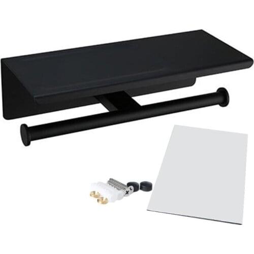 Double Toilet Paper Holder Bathroom Tissue Roll Holder with Shelf