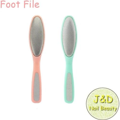 FOREVERJASMINE 12pcs Stainless Steel Pedicure File Foot Callus Remover Personal Care Tool Singel Side Metal Sanding Nail Tools