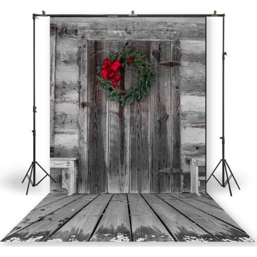 HUAYI Photography Backdrop Newborns Baby Birthday Studio Photo Background Old Grunge Barn Doors Christmas Photo Backdrop XT-7286