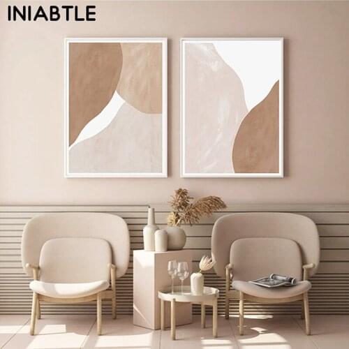 Geometric Bohemia Beige Color Poster Print Canvas Painting Abstract Wall Art Nordic Pictures For Living Room Interior Home Decor