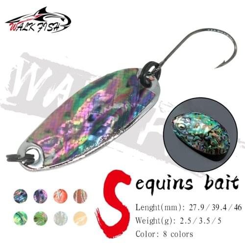 WALK FISH 2.5G/3.5G/5G Spoon Sequin Bait Fishing Lures Metal Bait Jigging Sinking Wobbler Spinner Bait Pesca Fishing Tackle