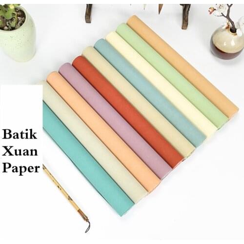 10 Sheets Chinese Calligraphy Creation Rice Paper Brush Ink Writing Painting Papel Arroz Half-Ripe Xuan Papers Batik Carta Riso