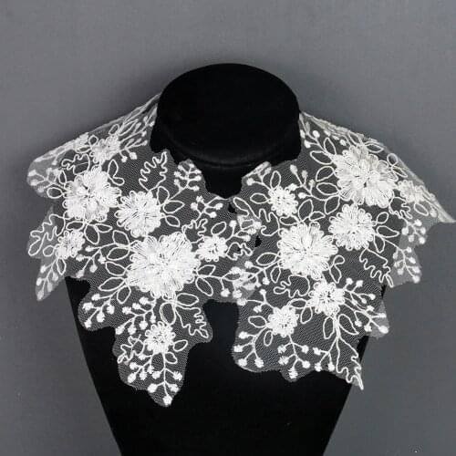 Lace Polyester Water Soluble Collar Flower Veil Skirt Pair Flower Dress Wedding Dress DIY Clothing Accessories Embroidery