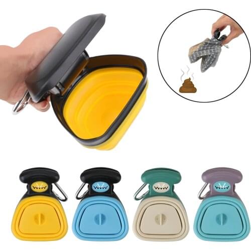 Pet Waste Bags Outdoor Portable ABS Poop Scoop With 1 Roll Decomposable bags Garbage Holder Dispensers