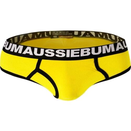 Aussiebum elastic cotton mens low-waisted triangle panties fashion side open bag jockstrap